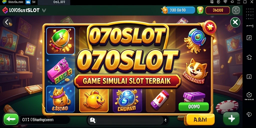 Tampilan menarik dari gameplay <strong>070SLOT</strong> dengan mesin slot berwarna-warni.