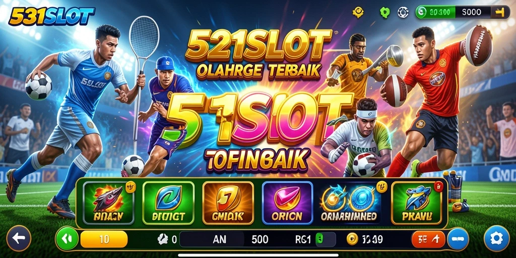 Tampilan gameplay seru 531SLOT dengan tema olahraga.