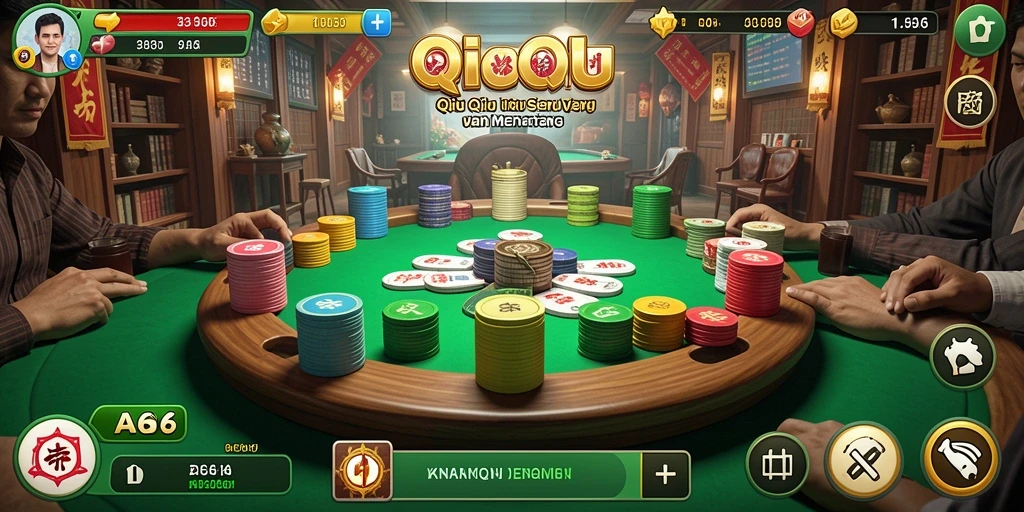Tampilan gameplay seru dari permainan QiuQiu AA666.