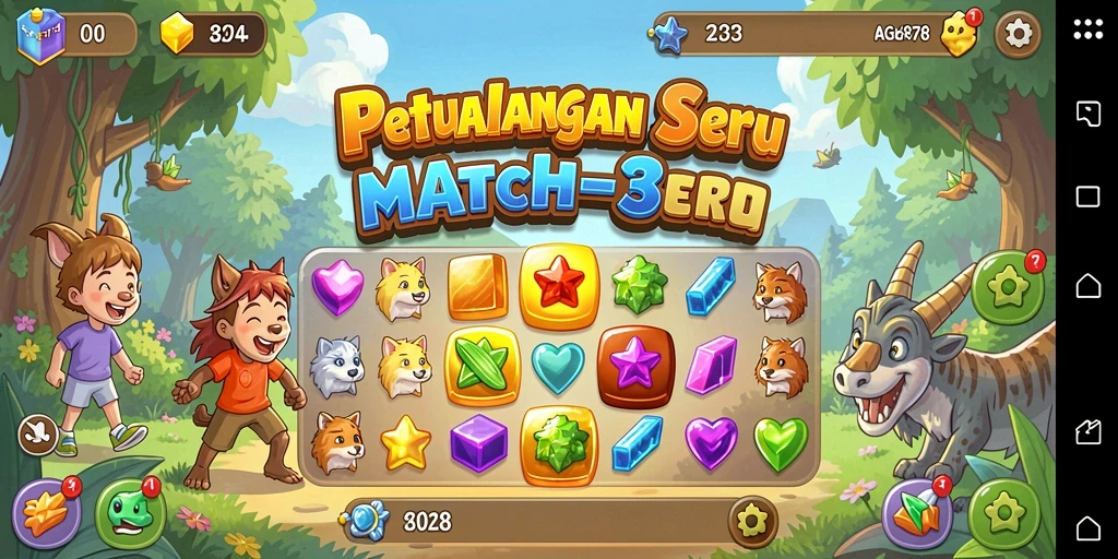 Screenshot gameplay AGEN878 yang penuh warna dan menantang.