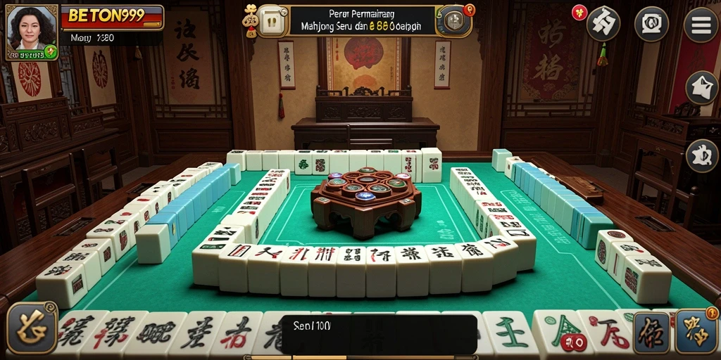 Tampilan gameplay BETON999 yang menampilkan keseruan permainan Mahjong.