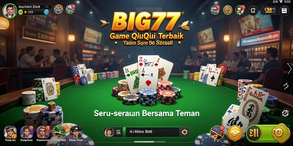 Screenshot gameplay BIG77 menampilkan aksi seru permainan QiuQiu.