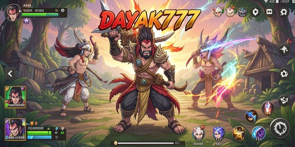 Tampilan gameplay yang menakjubkan dari DAYAK777 dengan karakter anime favorit.