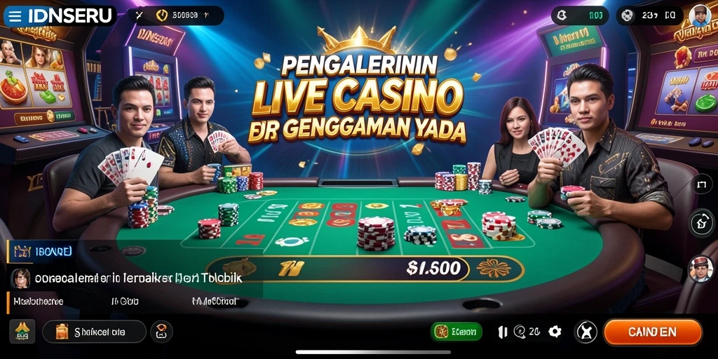 Tampilan Live Casino IDNSERU dengan dealer profesional dan permainan menarik.