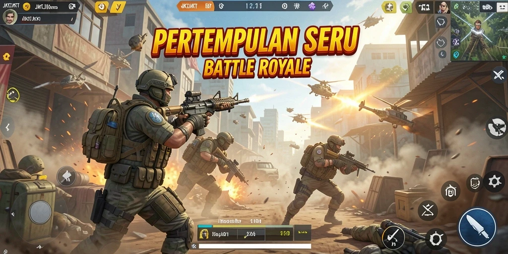 Gameplay seru JKTJKT dalam pertempuran Battle Royale.