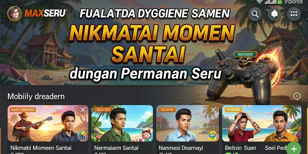 Tangkapan layar gameplay MAXSERU yang penuh warna dan menyenangkan.