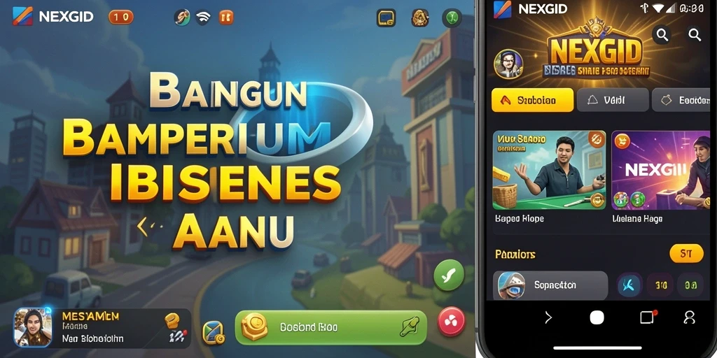 Tampilan gameplay NEXGID yang menampilkan strategi bisnis yang seru.