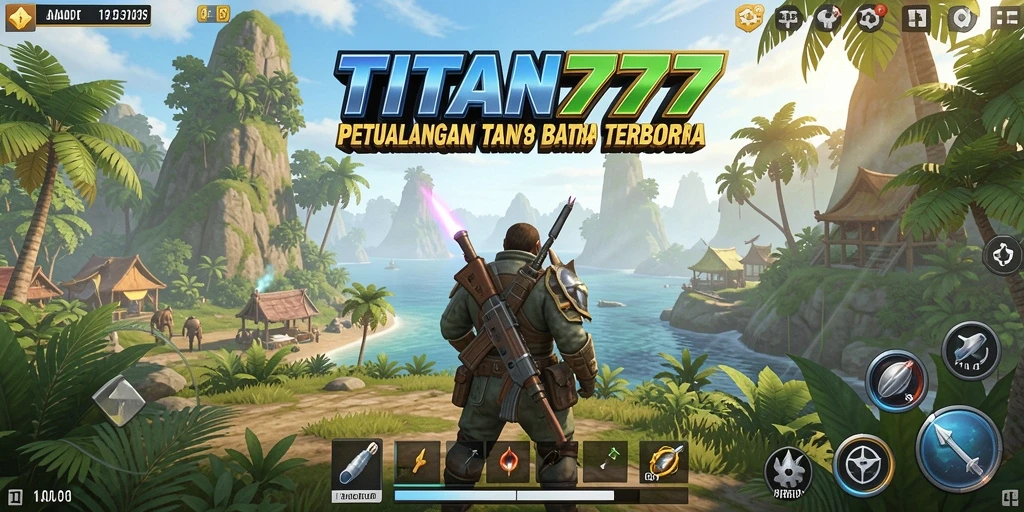 Tampilan layar yang menakjubkan dari gameplay TITAN777.
